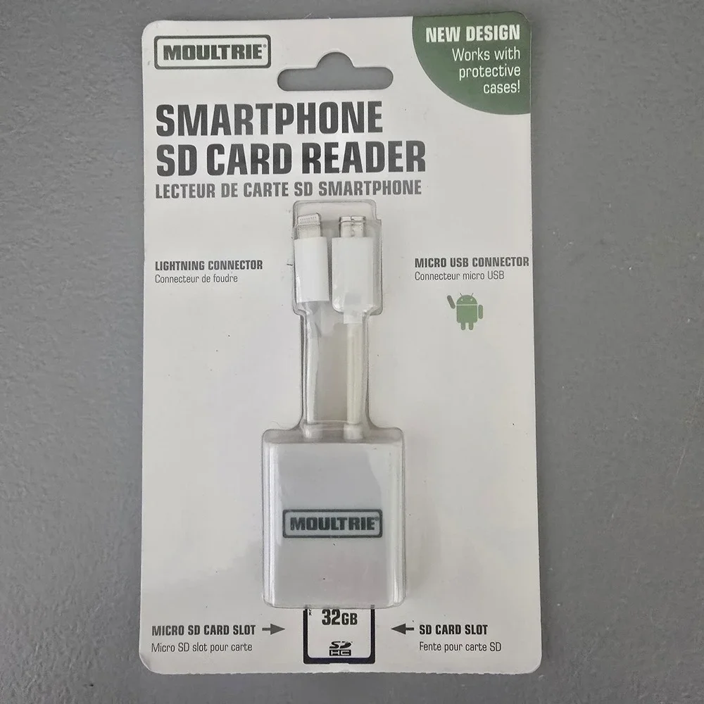 Moultrie Smartphone SD Card Reader iOS Lightning Micro USB Android MCA-13228 NEW
